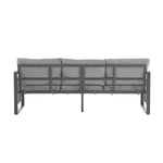 4-Pieces Outdoor Metal Patio Furniture Set with Cushions