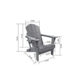 Folding Adirondack Chair with Side Table, 3-Piece Set