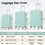 3 Piece Luggage Set Hardside Spinner Suitcase with TSA Lock