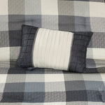 7 Piece Herringbone Comforter Set Grey King