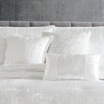Turin 7 Piece White Crinkle Velvet Queen Comforter Ensemble