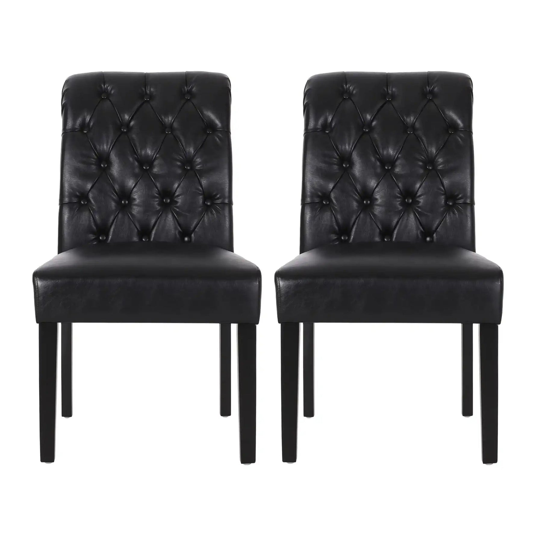 Broxton Tuft Dining Rolltop Chairs With Button Tufted Backrest (Set of 2)