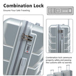 3-Piece ABS Spinner Wheel Luggage Set with Combination Lock
