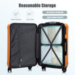 3-Piece ABS Spinner Wheel Luggage Set in Black and Orange