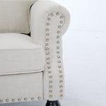 68 Inch Faux Leather Rolled Arm Sofa with Nailhead Trim