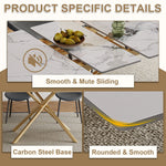 Modern Expandable Dining Table With Retractable Leaf With Chairs