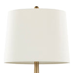 Pebble 29" Contemporary Metal Table Lamp Set in Gold with White Linen Shades - Set of 2