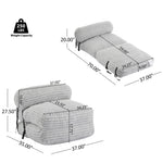 Latina Indoor Foldable Bean Bag Lounge Chair - Light Gray