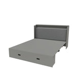 Murphy Bed With Storage Drawers And Charging Cabinet, Foldable Panels, Swivel Wheels