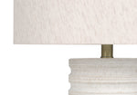 28"h Cream Resin Table Lamp with Ivory Linen Shade