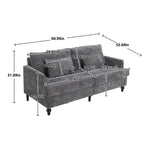 Mid Century Modern Fabric Loveseat Sofa, 2 Seat Upholstered Couch