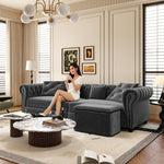 3 In 1 Convertible Sleeper Sofa Bed With Movable Ottoman
