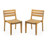 Outdoor Dining Side Chair Set of 2 - Teak Finish