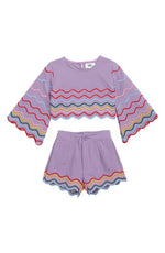 Purple Rainbow Wave Coord Set by Lola + The Boys