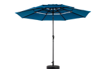Aluminium 10ft 3 Tier Auto-tilt Outdoor Patio Umbrella - Dark Blue