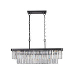 Rectangular Crystal Chandelier Adjustable