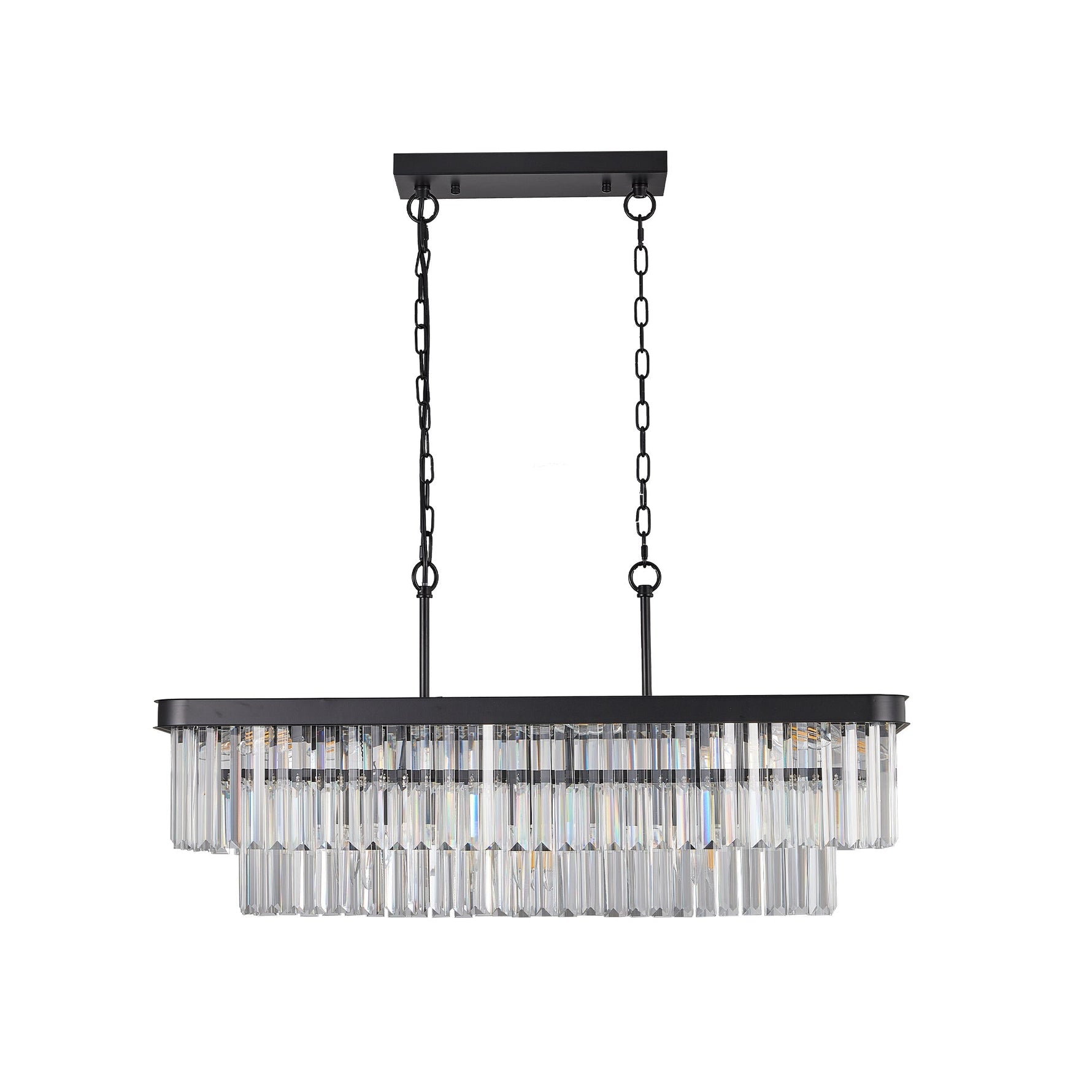 Rectangular Crystal Chandelier Adjustable