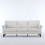 83 Inch Faux Leather Rolled Arm Sofa with Nailhead Trim