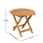 Patio Conversation Set with Foldable Acacia Wood Side Table and Cushions