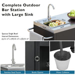 K&K 55.5" Outdoor Kitchen Island with Sink