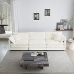 Mid-Century Modern Couch 3-Seater Sofa with Chenille Fabric