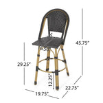 Outdoor Rattan And Aluminum French Barstools (Set of 2)