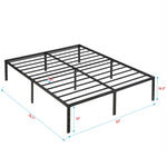 Queen Size Platform Bed with Quiet Support - Black