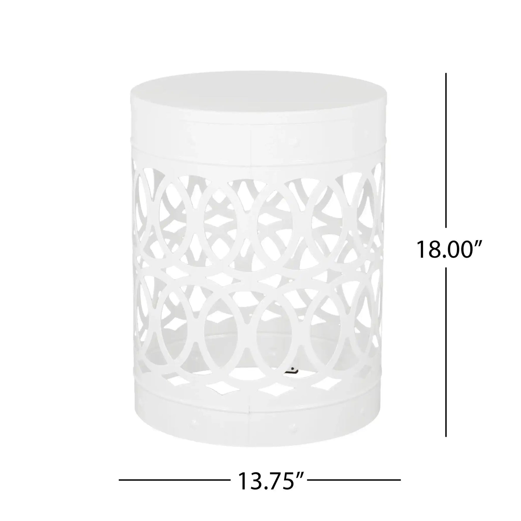 Outdoor Metal Large End Table, Modern Design