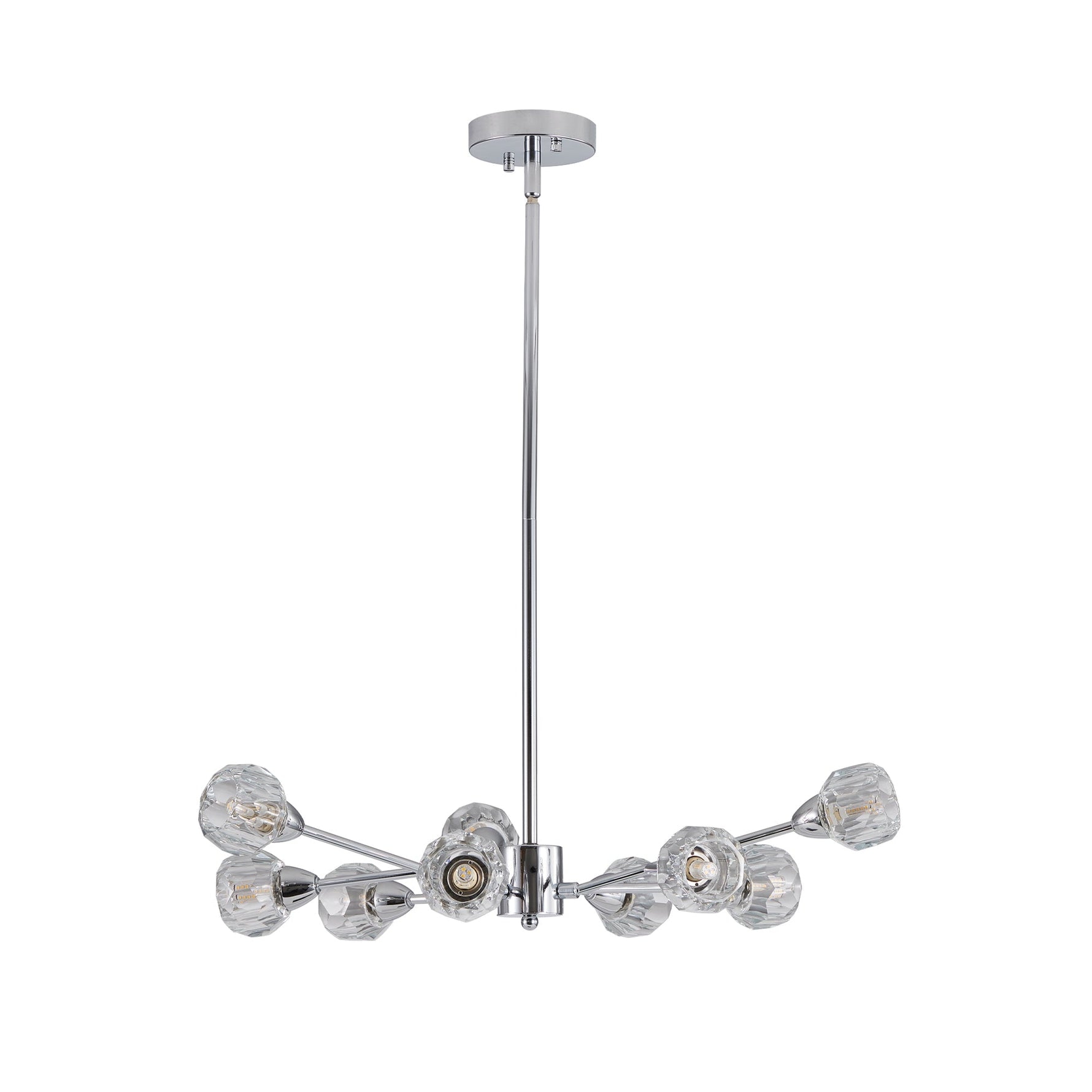 28" Modern Crystal Chandelier With 9 Lights