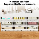 9 Drawer White Metal Dresser with Quiet-Glide Rails