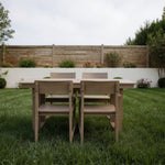 5 Piece Outdoor Dining Set with Umbrella Hole and 4 Armrest Chairs