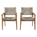 Durable Outdoor Dining Chair Set with Acacia Wood Frame and Wicker Seat