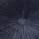 Renee Round Pouf Navy Velvet Cotton Accent Stool
