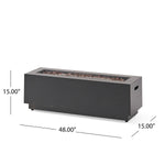 Modern Dark Grey 40' Outdoor Iron Propane Fire Pit