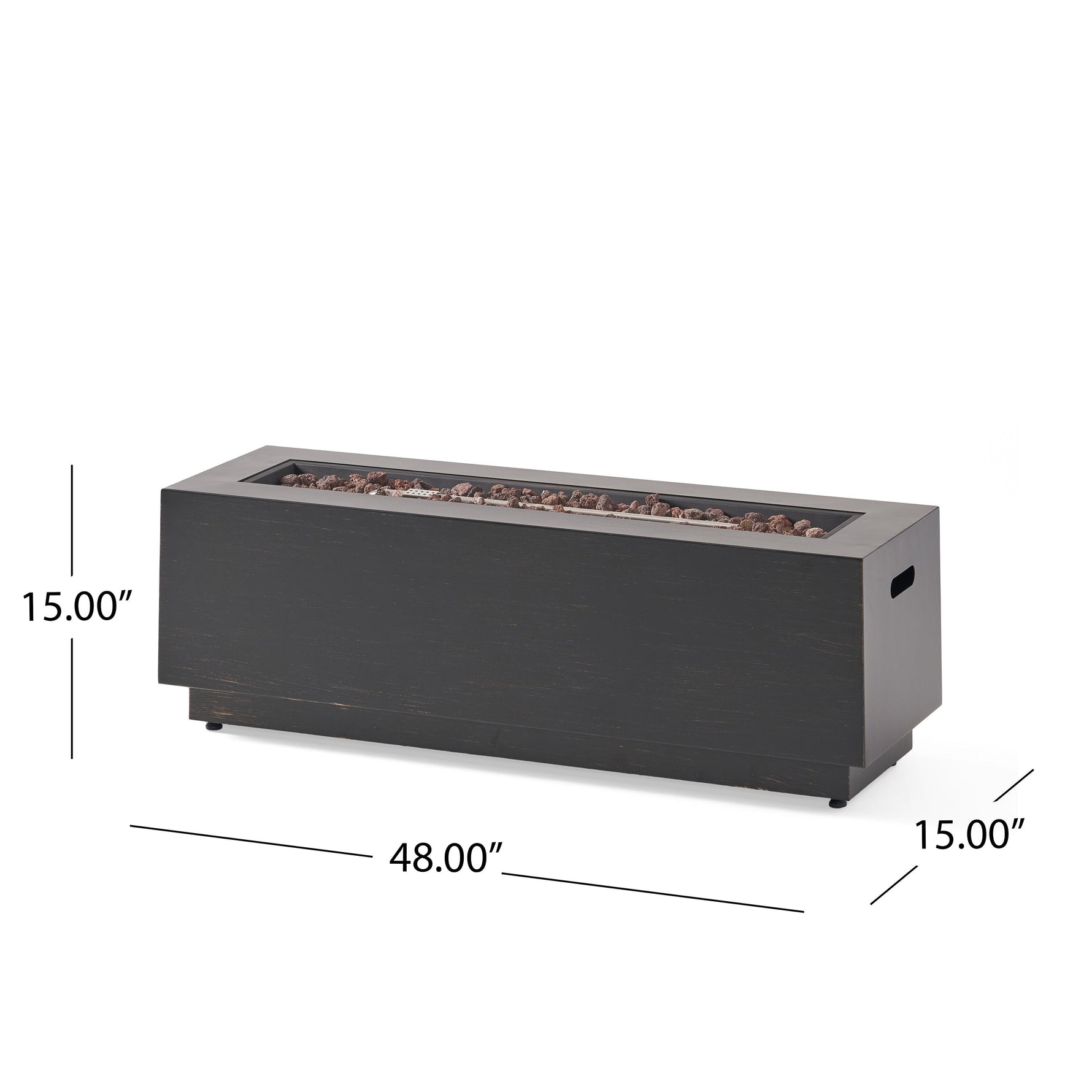 Modern Dark Grey 40' Outdoor Iron Propane Fire Pit