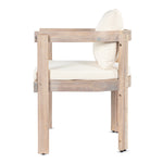 7 Pieces Acacia Wood Outdoor Dining Set with Cream Cushions