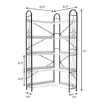 Industrial Style Corner Bookshelf With Thickened Iron Frame