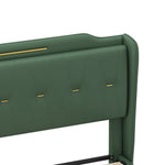 Queen Size Leather Bed Frame with Wingback Headboard & Footboard