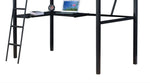 Senon Twin Loft Bed With Desk - Black / Silver