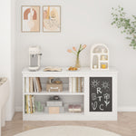 3 In 1 Bookshelf And Toy Storage Cabinet With Chalkboard, Organizer For Playroom - White