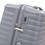 4-Piece PP Spinner Wheel Luggage Set with Cosmetic Case, Light Gray