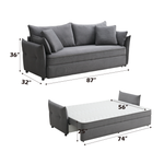 Irina Gray Fabric Sofa Sleeper (Toss Pillows Included)