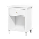 Nightstand With 1 Drawer and 1 Shelf - White
