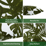 2 Pack Outdoor Throw Pillows, Waterproof & Fade-Resistant Patio Cushions (18x18 Inch, Green Leaf)