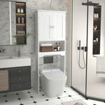 Over The Toilet Storage Cabinet, Bathroom Space Saver With Adjustable Shelf - White