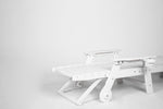 Lounge Chair Outdoor with Wood Texture, HDPE, Adjustable Backrest