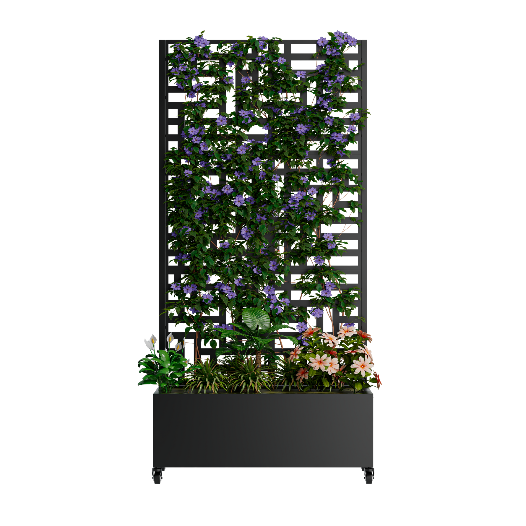 Metal Planter Box with Trellis, 73"x35"x16" Raised Garden Bed