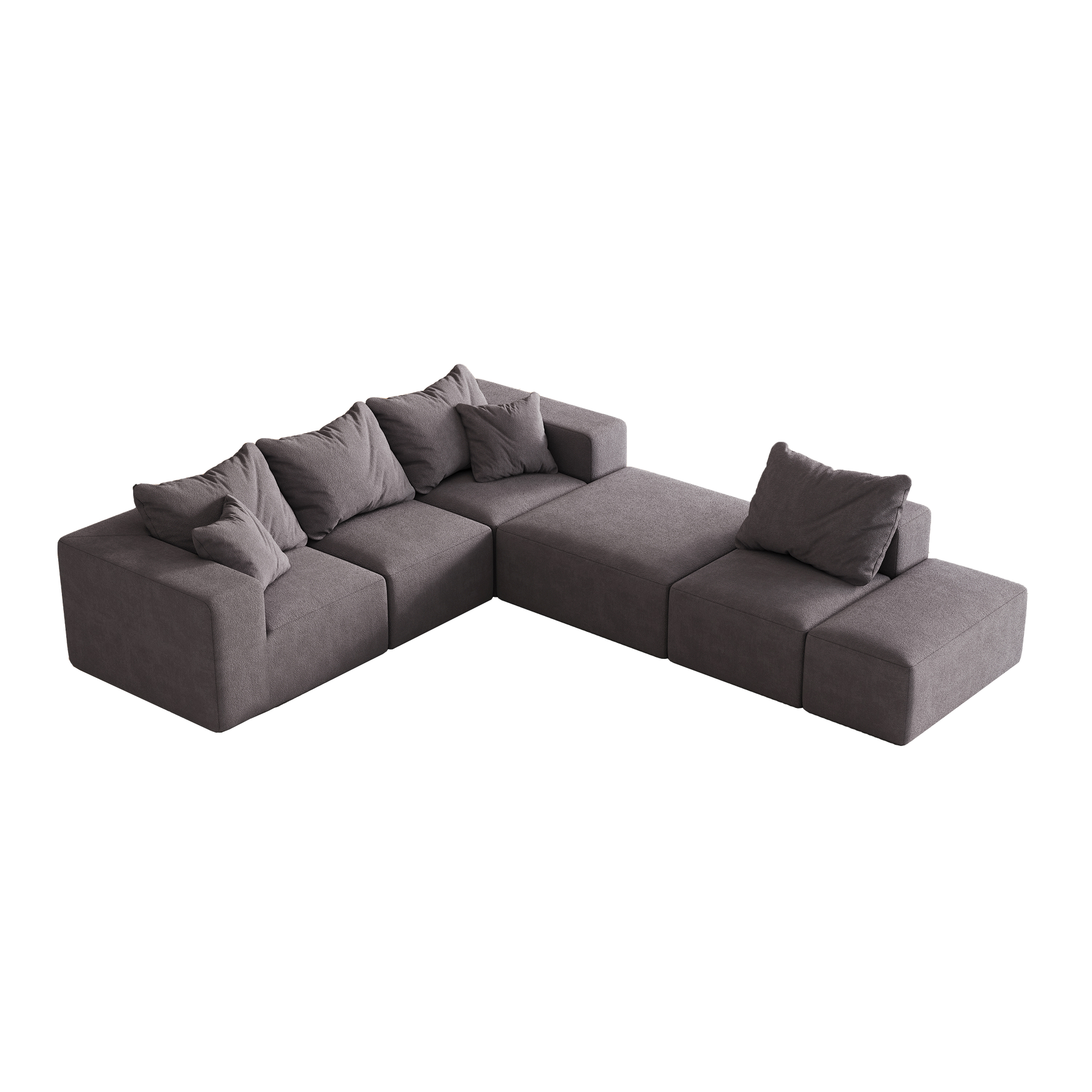 Modern Upholstered Sectional Boneless Couch Set