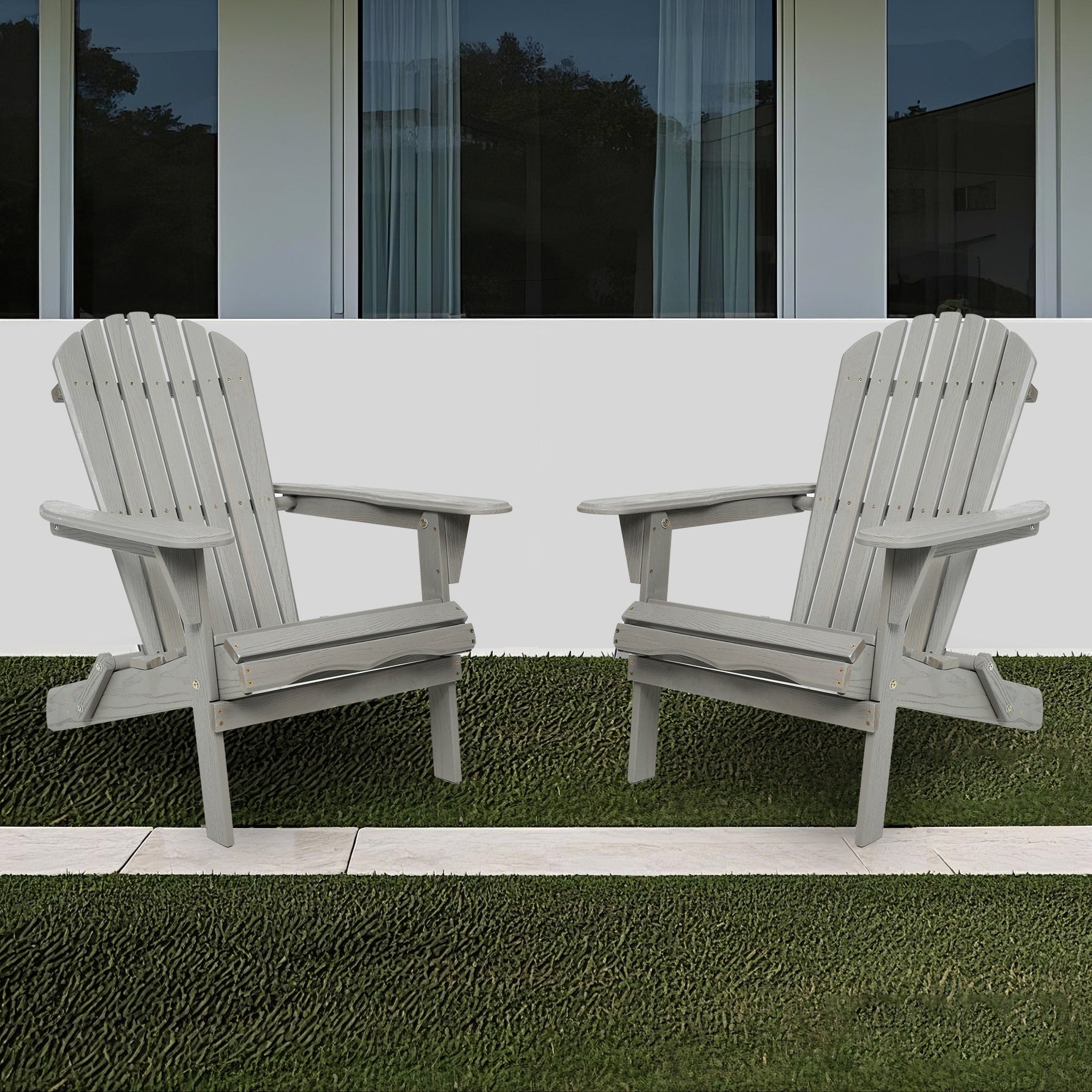 Classic Embossed Grain Adirondack Chair Set of 2