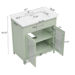 Modern Bathroom Vanity With Tempered Glass Doors